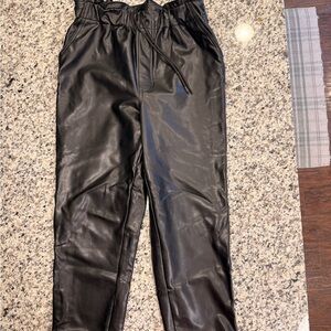 Abercrombie & Fitch Black Faux Leather Pants